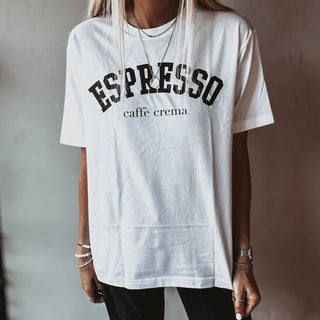 ESPRESSO white tee *boyfriend fit* *NEW*