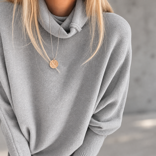 Light Grey Lane Roll Neck jumper