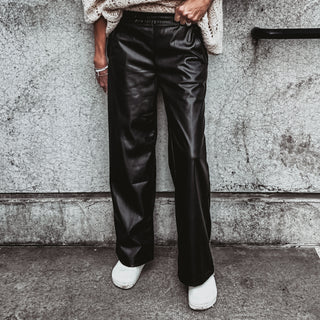 Faux leather wide leg joggers *NEW*