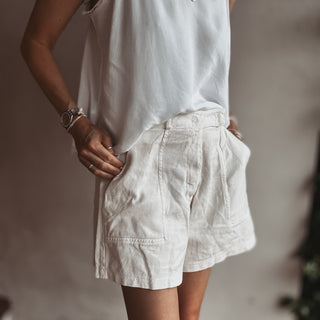 Cargo linen shorts CREAM *NEW*
