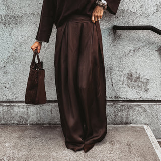 Verona BROWN satin palazzos pants *NEW*