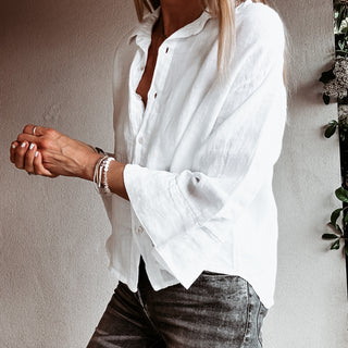 Lagos linen white blouse