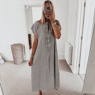 Amaranto Stripe ruffle dress *NEW*