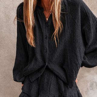 Black Tiana two piece skirt & shirt