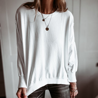 WHITE Perugia super slouchy sweatshirt *NEW*