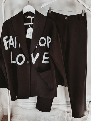 FAITH HOPE LOVE graffiti black suit *NEW*