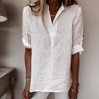 White v neck linen top *NEW*