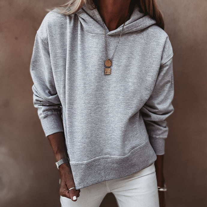 Cora Light heather grey college hoody *NEW*