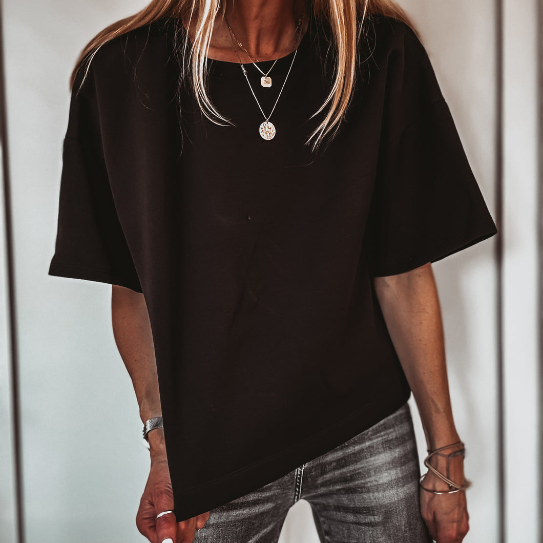 Slouchy black sweat tee  *NEW*