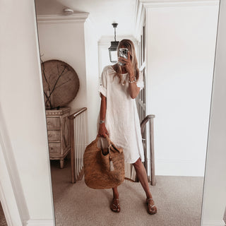 Lillie linen relaxed white dress *NEW*