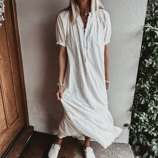 VINTAGE WHITE Libellula beach shirt dress *NEW*