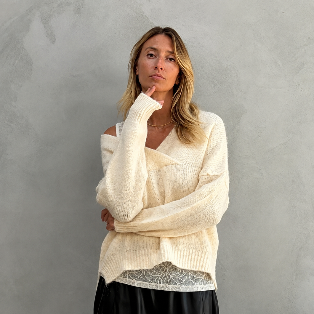 Banditas Cream cross jumper *NEW*