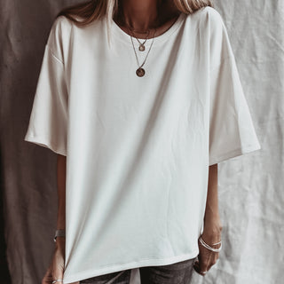 Slouchy Cream sweat tee  *NEW*