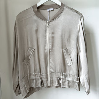 SILVER CHAMPAGNE Satin bomber top  *NEW*