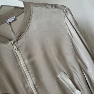 SILVER CHAMPAGNE Satin bomber top  *NEW*