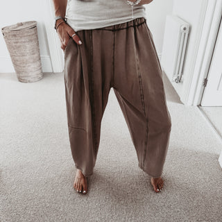 IBIZA TOWN parachute pants CHOCOLATE