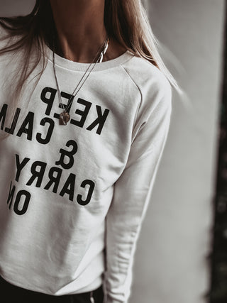 Vintage white KEEP CALM sweatshirt *relaxed style* SALE