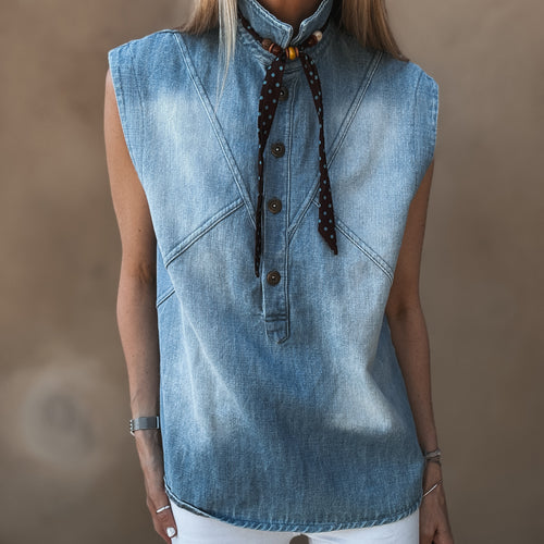 Bandeau tie denim blouse  *NEW*