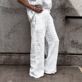White SULTAN LINEN ULTIMATE joggers *NEW*