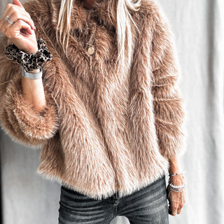 Light camel Faux fur jacket *NEW*