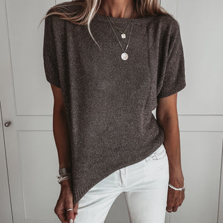 Chocolate sparkly knitted tee