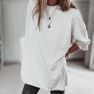 BEIGE Super slouchy boyfriend sweatshirt *NEW*