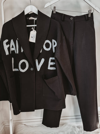 FAITH HOPE LOVE graffiti black suit *NEW*