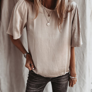 Grafton beige satin blouse *NEW*