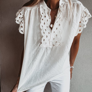 Ria CREAM ruffle blouse  *NEW*
