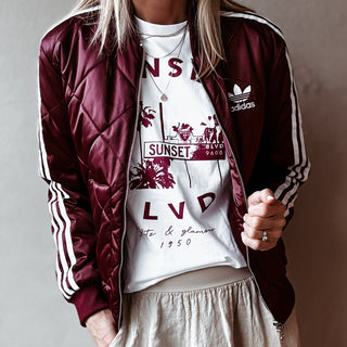 Sunset blvd tee MAROON *boyfriend fit*