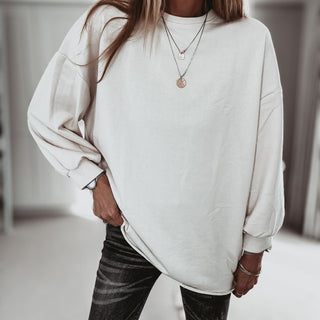 BEIGE Super slouchy boyfriend sweatshirt *NEW*
