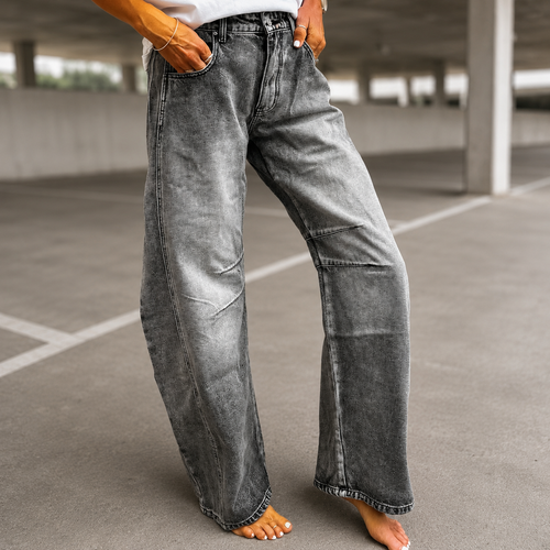 Billie stone washed grey barrel jeans *NEW*