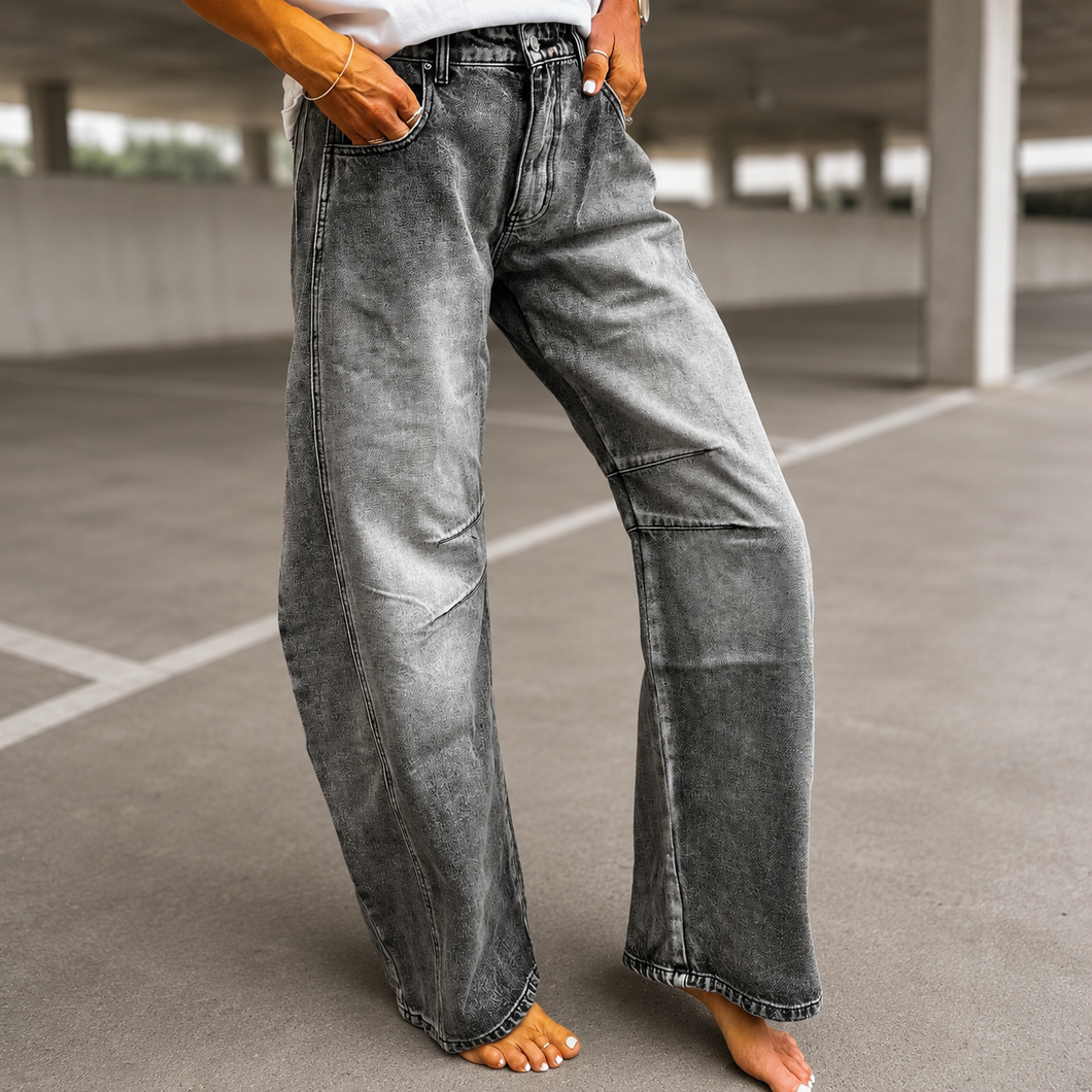 Billie stone washed grey barrel jeans *NEW*