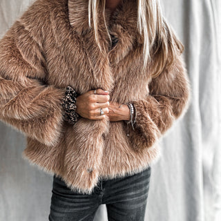 Light camel Faux fur jacket *NEW*