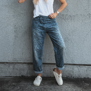 The Leopard BLUE denim joggers *NEW*