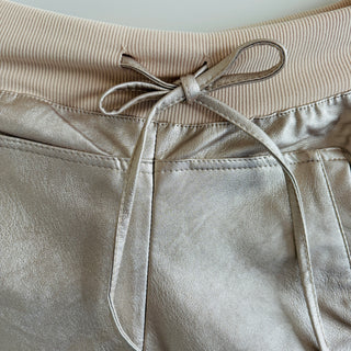 Full faux leather CHAMPAGNE GOLD ULTIMATE joggers