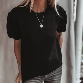 Black Liliana knit with puff sleeves *NEW*