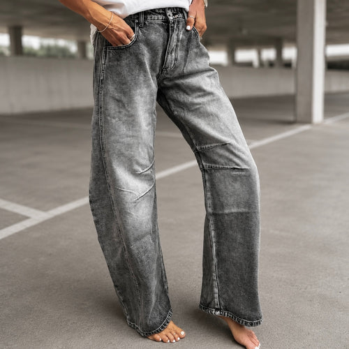 Billie stone washed grey barrel jeans *NEW*