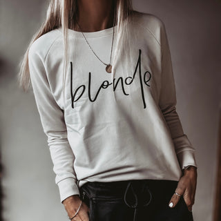 BLONDE vintage white (cream) sweatshirt *relaxed style* NEW