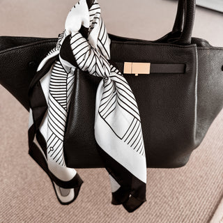 Monochrome satin bandana scarf