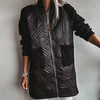 Tabitha quilted BLACK long jacket