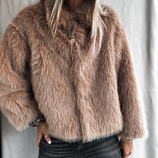 Light camel Faux fur jacket *NEW*