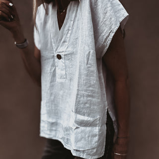 White Susannah linen blouse