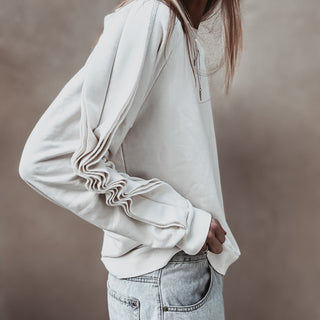 Vintage white ruffle sleeve sweatshirt *NEW*