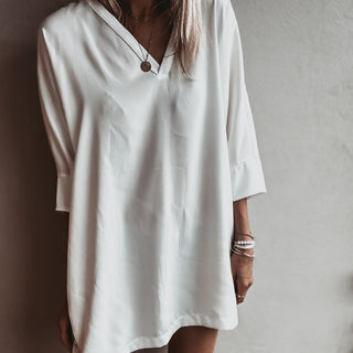 Ithaca VINTAGE WHITE V neck tunic *NEW*