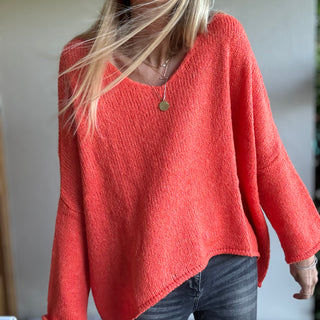 Milano ORANGE V NECK jumper *NEW*