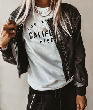 California Los Angeles WHITE/BLACK sweatshirt *NEW*