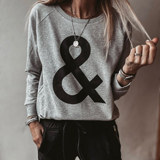 GREY Ampersand sweatshirt *relaxed style* NEW