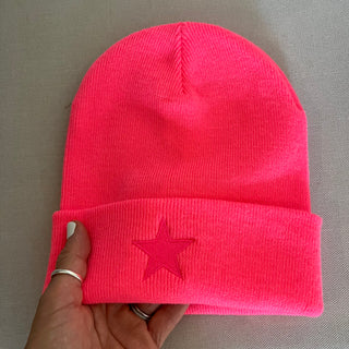 Neon pink STAR beanie *NEW*