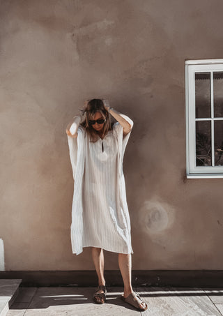 Altair Subtle stripe vintage white dress *NEW*